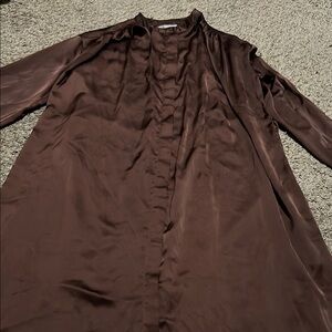 H&M Chocolate Brown Satin Blouse